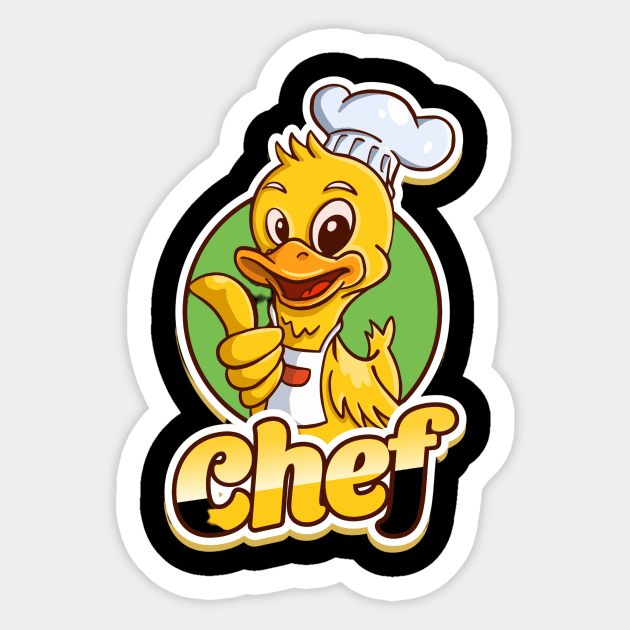 Duck chef mascot Sticker by zwestshops